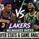 Lakers vs Milwaukee Bucks Match Player Stats